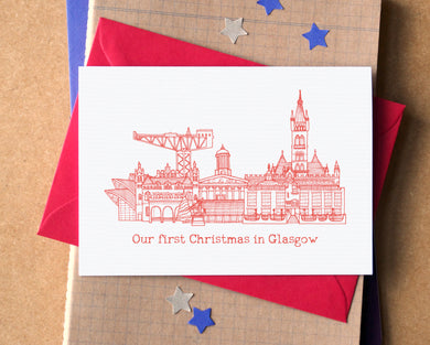 Our First Christmas Personalised Skyline Greetings Card