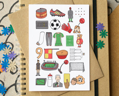 Football Alphabet Greetings Card