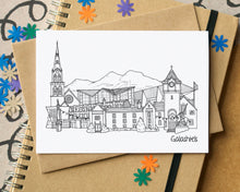 Galashiels Skyline Landmarks Greetings Card