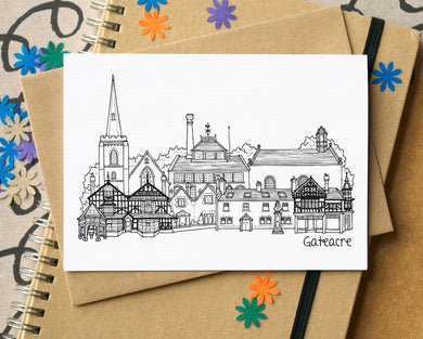 Gateacre Skyline Landmarks Greetings Card