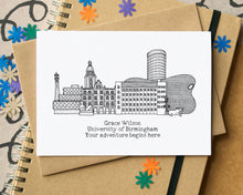 Starting University Personalised Skyline Greetings Card