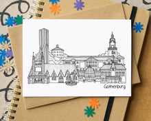 Gothenburg Skyline Landmarks Greetings Card