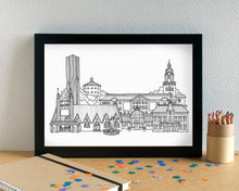 Gothenburg Skyline Landmarks Art Print - can be personalised