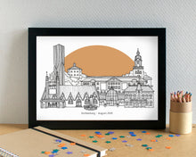 Gothenburg Skyline Landmarks Art Print - can be personalised