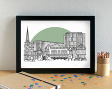 Hemel Hempstead Skyline Landmarks Art Print - can be personalised - unframed