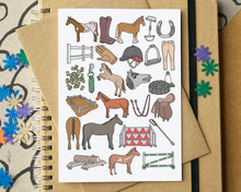 Horse Riding Alphabet Greetings Card