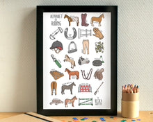 Horse Riding Alphabet Art Print