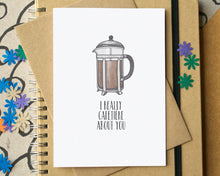 "I Really Cafetière About You" Funny Valentine's Love Card