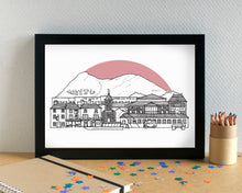 Keswick Cumbria Skyline Landmarks Art Print - can be personalised - unframed