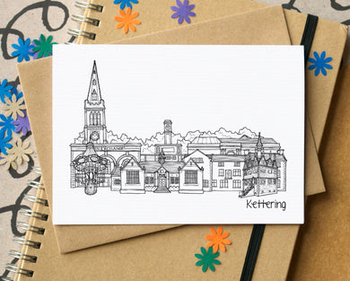 Kettering Skyline Landmarks Greetings Card