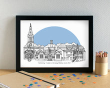 Kettering Skyline Landmarks Art Print - can be personalised - unframed