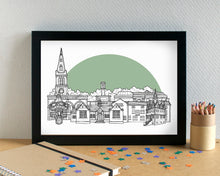 Kettering Skyline Landmarks Art Print - can be personalised - unframed