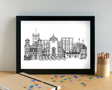 Kingston upon Thames Skyline Landmarks Art Print - can be personalised - unframed