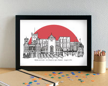 Kingston upon Thames Skyline Landmarks Art Print - can be personalised - unframed