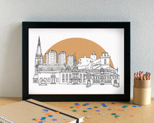 Kirkcaldy Skyline Landmarks Art Print - can be personalised - unframed