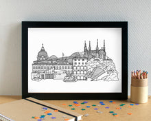 Lyon Skyline Landmarks Art Print - can be personalised