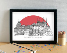 Lyon Skyline Landmarks Art Print - can be personalised