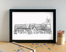 Maghull Skyline Landmarks Art Print - can be personalised - unframed