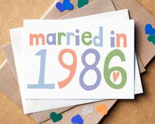 Custom Married in... Wedding Anniversary Card - can be personalised