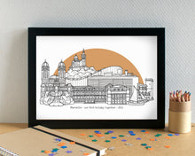 Marseille Skyline Landmarks Art Print - can be personalised