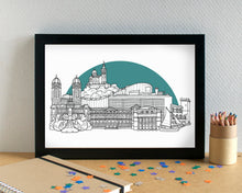 Marseille Skyline Landmarks Art Print - can be personalised