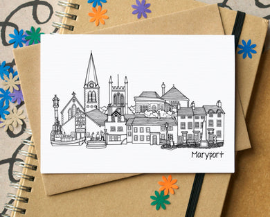 Maryport Skyline Landmarks Greetings Card