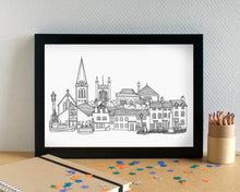 Maryport Skyline Landmarks Art Print - can be personalised