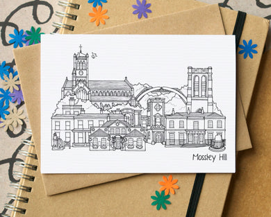 Mossley Hill Liverpool Skyline Landmarks Greetings Card