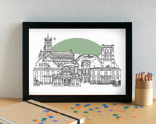 Mossley Hill Liverpool Skyline Landmarks Art Print - can be personalised