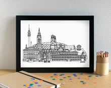 Munich Skyline Landmarks Art Print - can be personalised