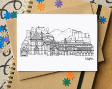 Naples Skyline Landmarks Greetings Card