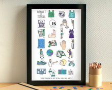 Netball Alphabet Art Print
