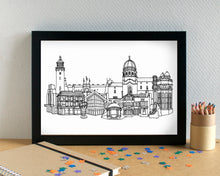 New Brighton Wirral Skyline Landmarks Art Print - can be personalised