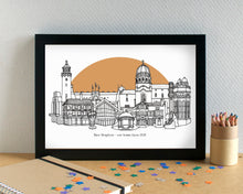 New Brighton Wirral Skyline Landmarks Art Print - can be personalised