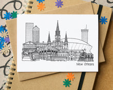 New Orleans Skyline Landmarks Greetings Card