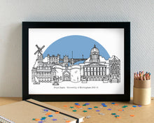 Nottingham Skyline Landmarks Art Print - can be personalised