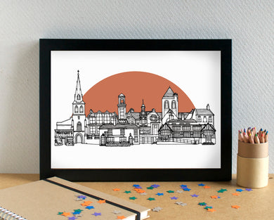 Old Swan Liverpool Skyline Landmarks Art Print - can be personalised