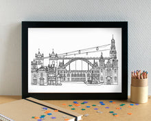 Porto Skyline Landmarks Art Print - can be personalised