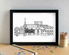 Prescot Skyline Landmarks Art Print - can be personalised - unframed