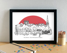 Princes Park Liverpool Skyline Landmarks Art Print - can be personalised