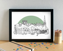 Princes Park Liverpool Skyline Landmarks Art Print - can be personalised