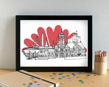 Big Hearts Skyline Print - unframed
