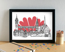 Big Hearts Skyline Print - unframed