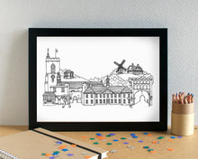 Reigate Skyline Landmarks Art Print - can be personalised