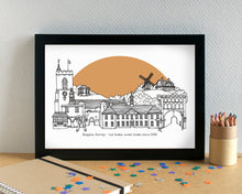 Reigate Skyline Landmarks Art Print - can be personalised
