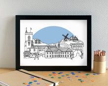Reigate Skyline Landmarks Art Print - can be personalised