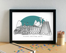 Rio de Janeiro Skyline Landmarks Art Print - can be personalised