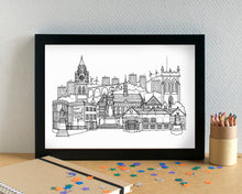 Rochdale Skyline Landmarks Art Print - can be personalised - unframed