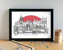 Rochdale Skyline Landmarks Art Print - can be personalised - unframed