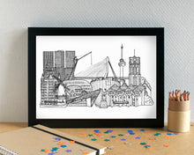 Rotterdam Skyline Landmarks Art Print - can be personalised - unframed